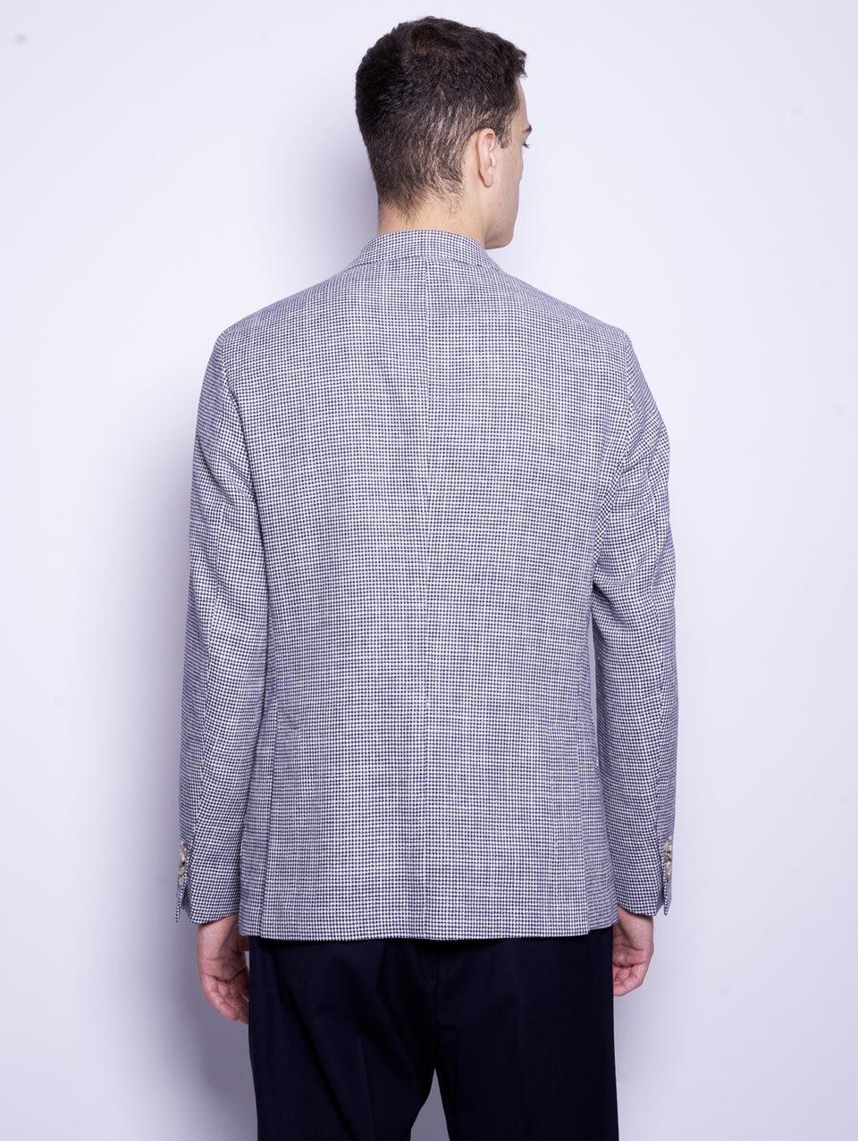 PAOLONI Giacca Sfoderata Pied De Poule Blu