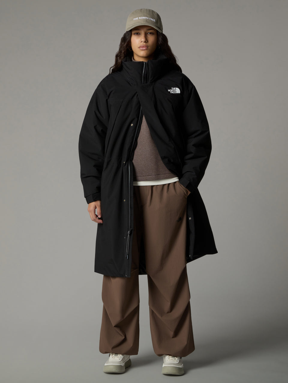 THE NORTH FACE Parka Lungo Imbottito Con Cappuccio Nero