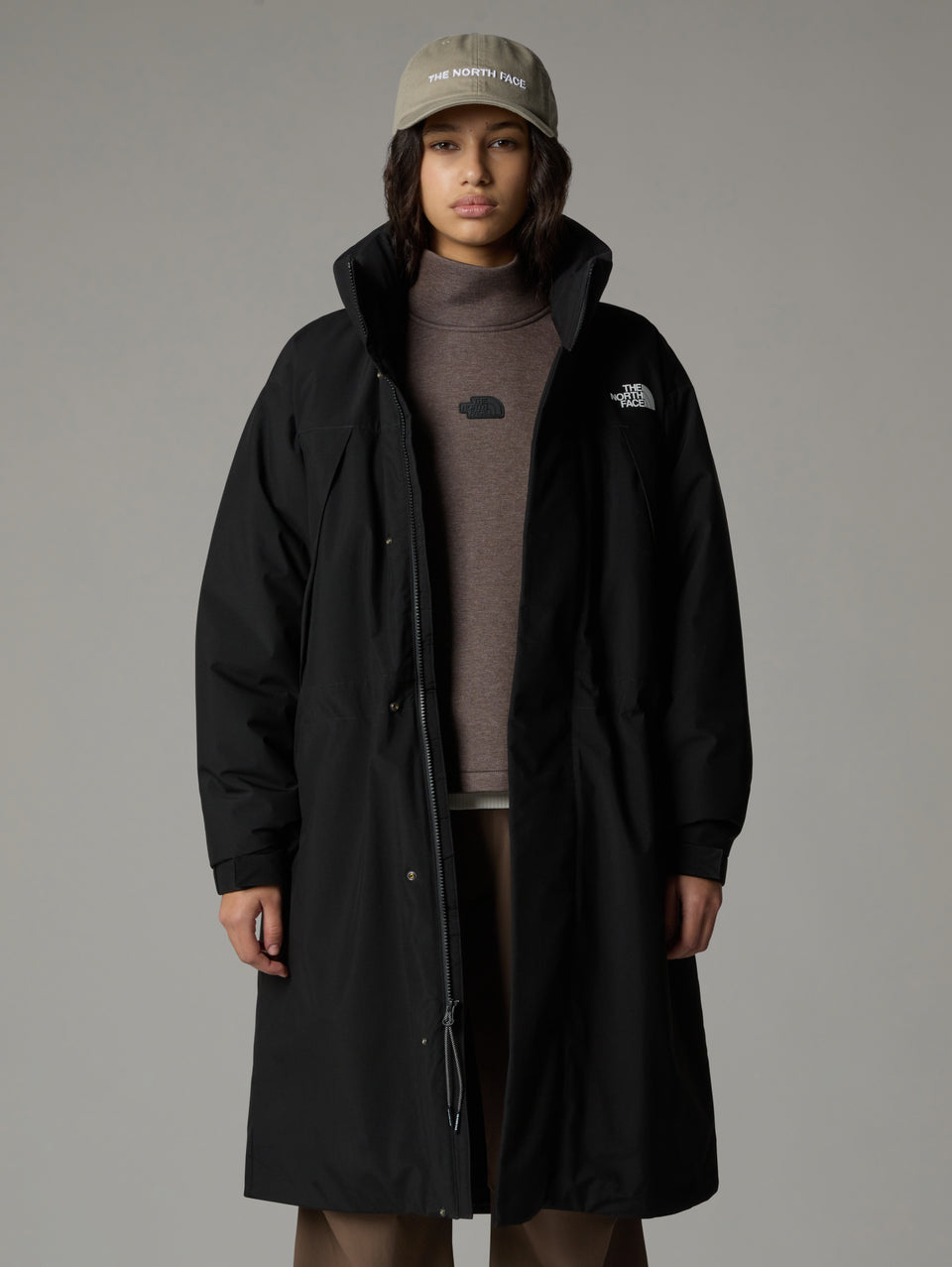 THE NORTH FACE Parka Lungo Imbottito Con Cappuccio Nero