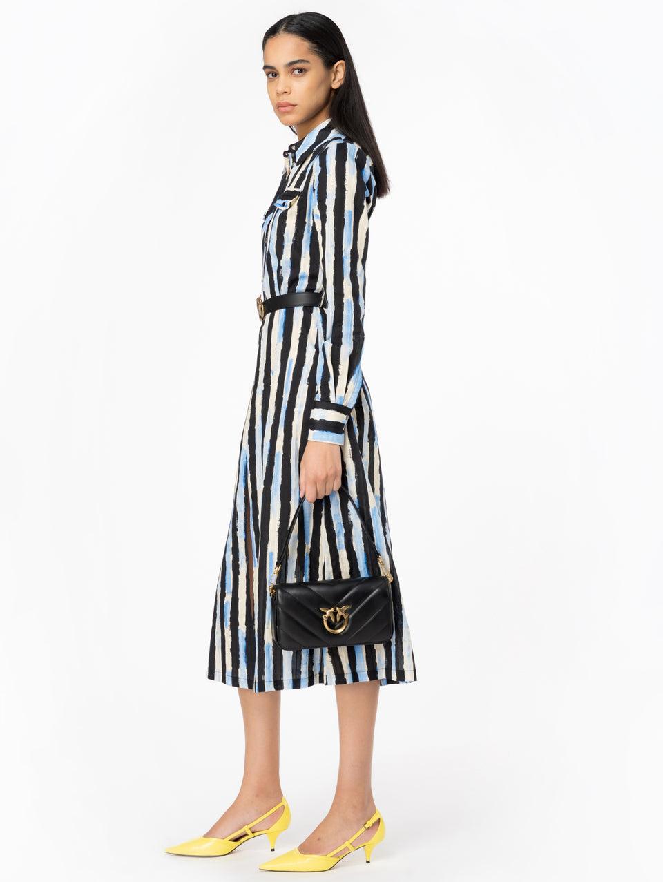 PINKO Abito Chemisier A Righe Nero