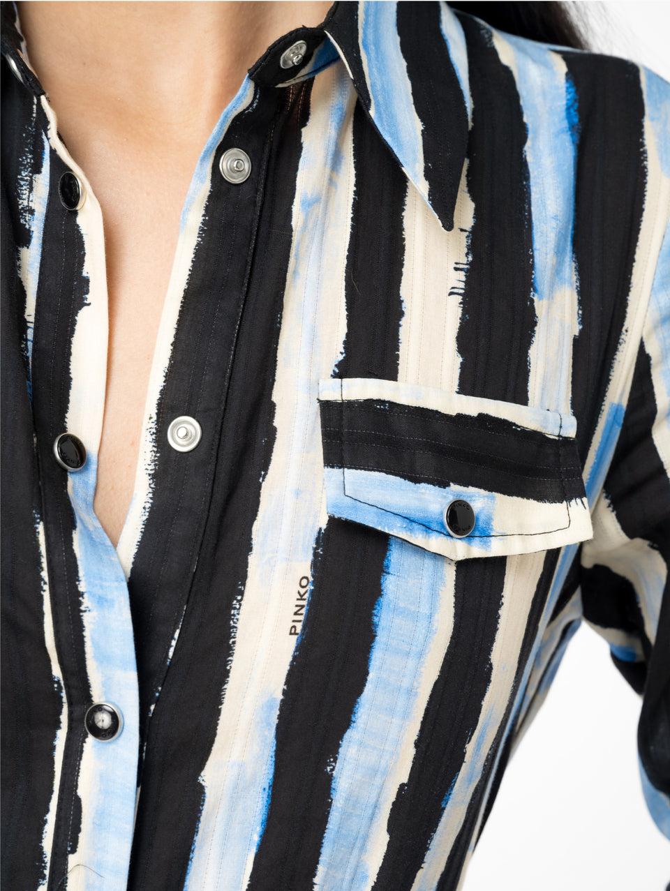 PINKO Abito Chemisier A Righe Nero