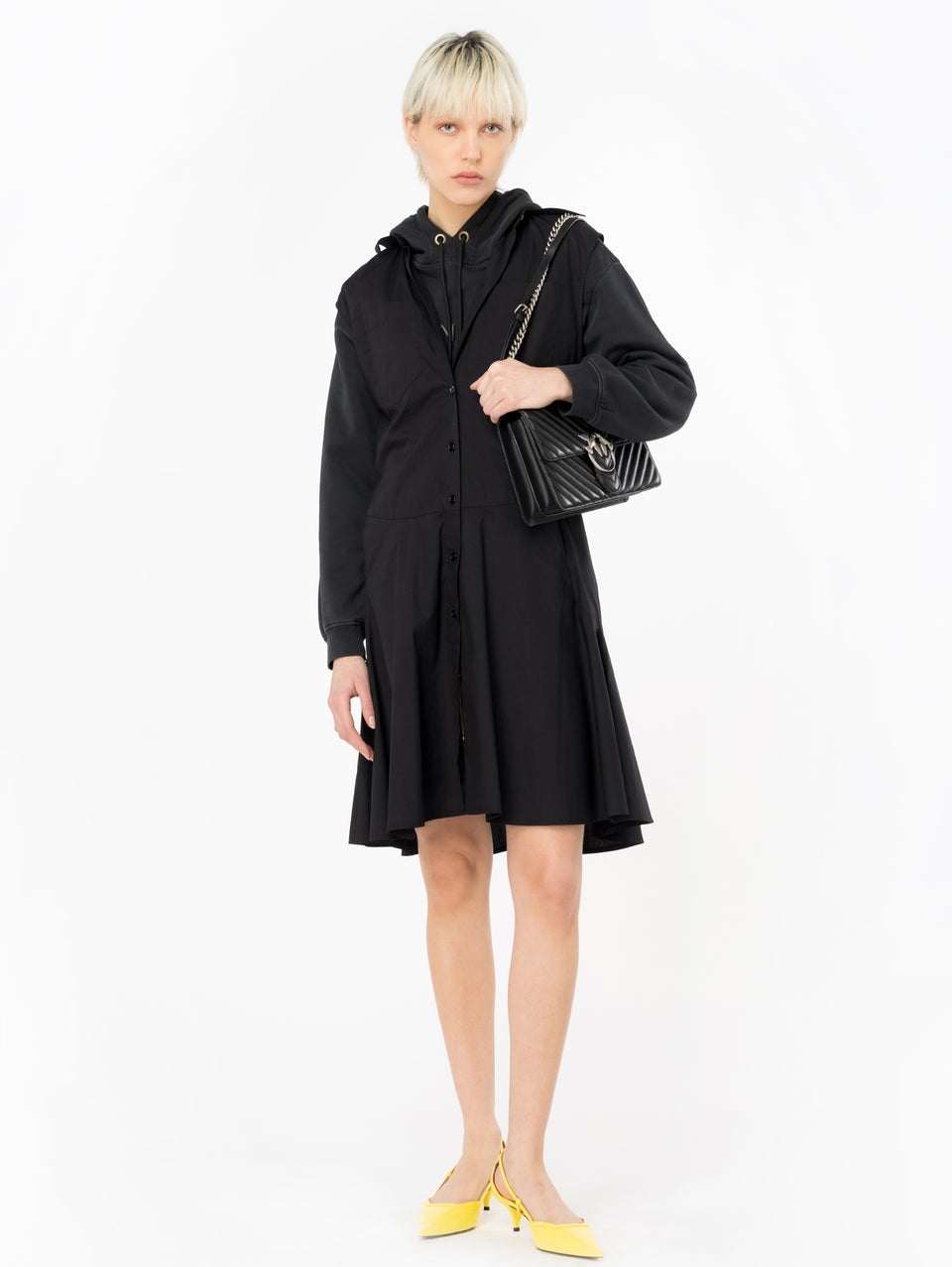 PINKO Abito Chemisier In Popeline Di Cotone Nero