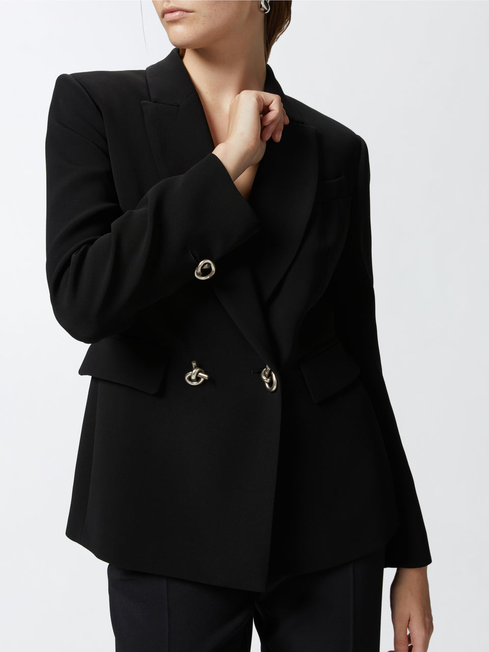 PINKO Blazer Doppiopetto In Cady Tecnico Nero