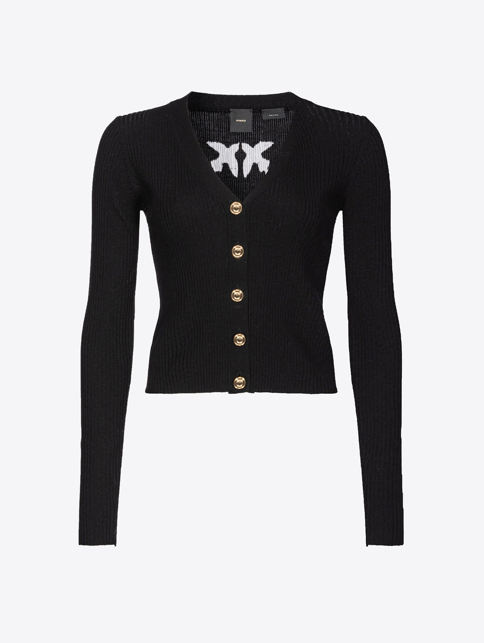 PINKO Cardigan Con Logo In Trasparenza Nero