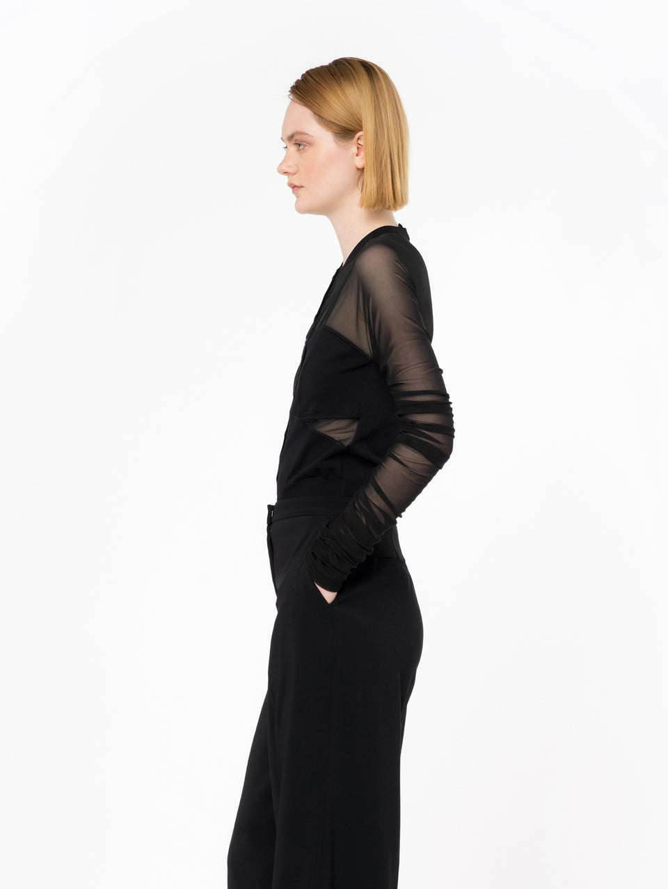 PINKO Cardigan Con Maniche Lunghe In Tulle Nero