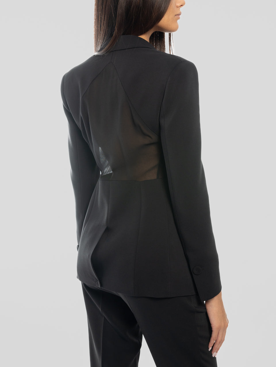 PINKO Giacca Con Inserto In Georgette Nero