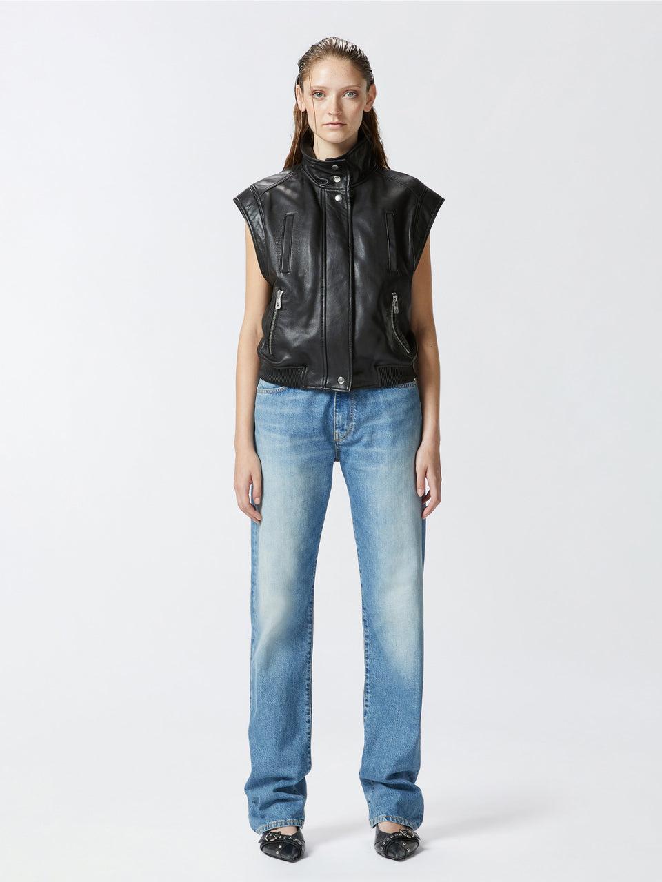 PINKO Giacca Smanicata In Pelle Nero