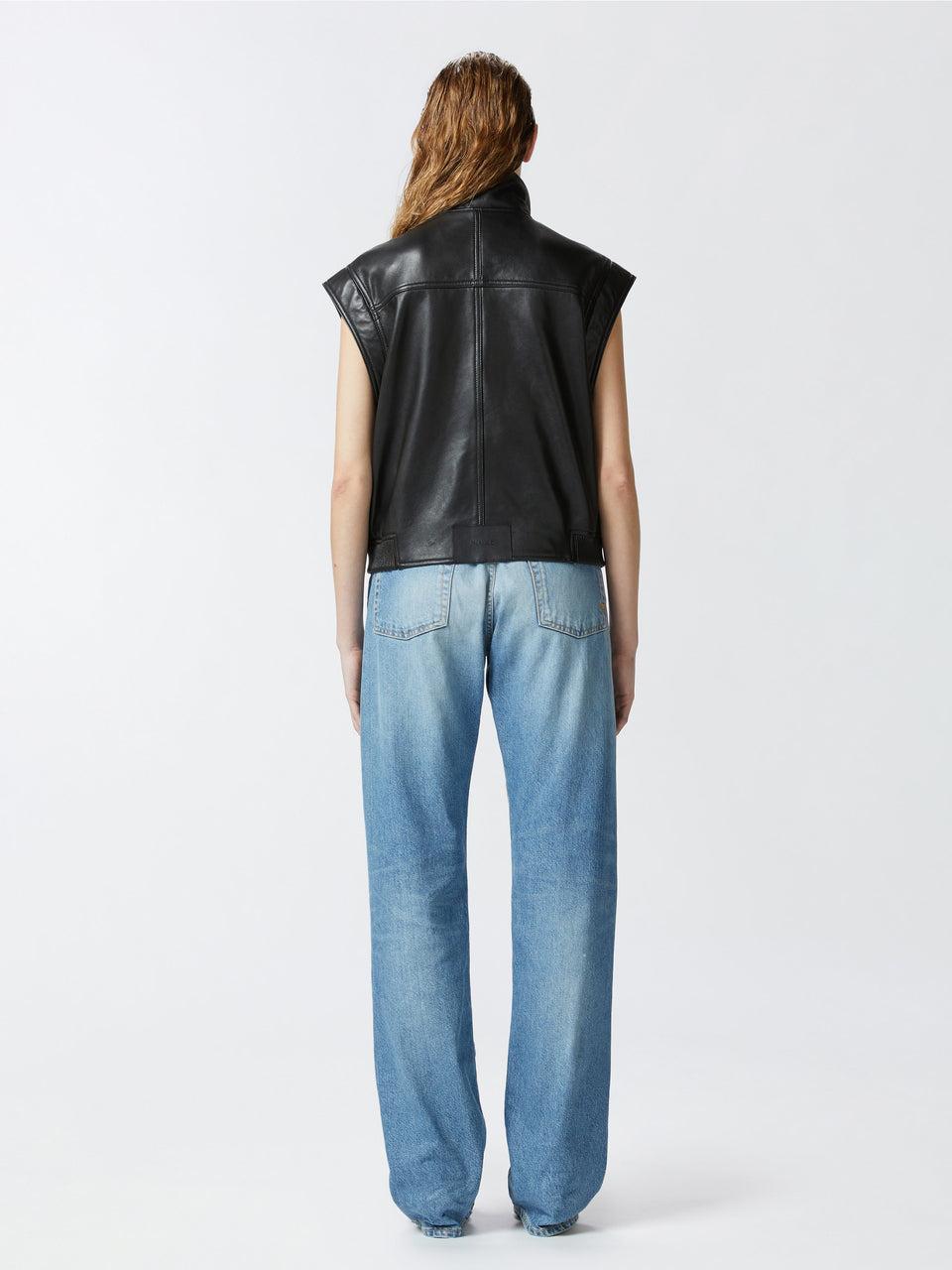 PINKO Giacca Smanicata In Pelle Nero