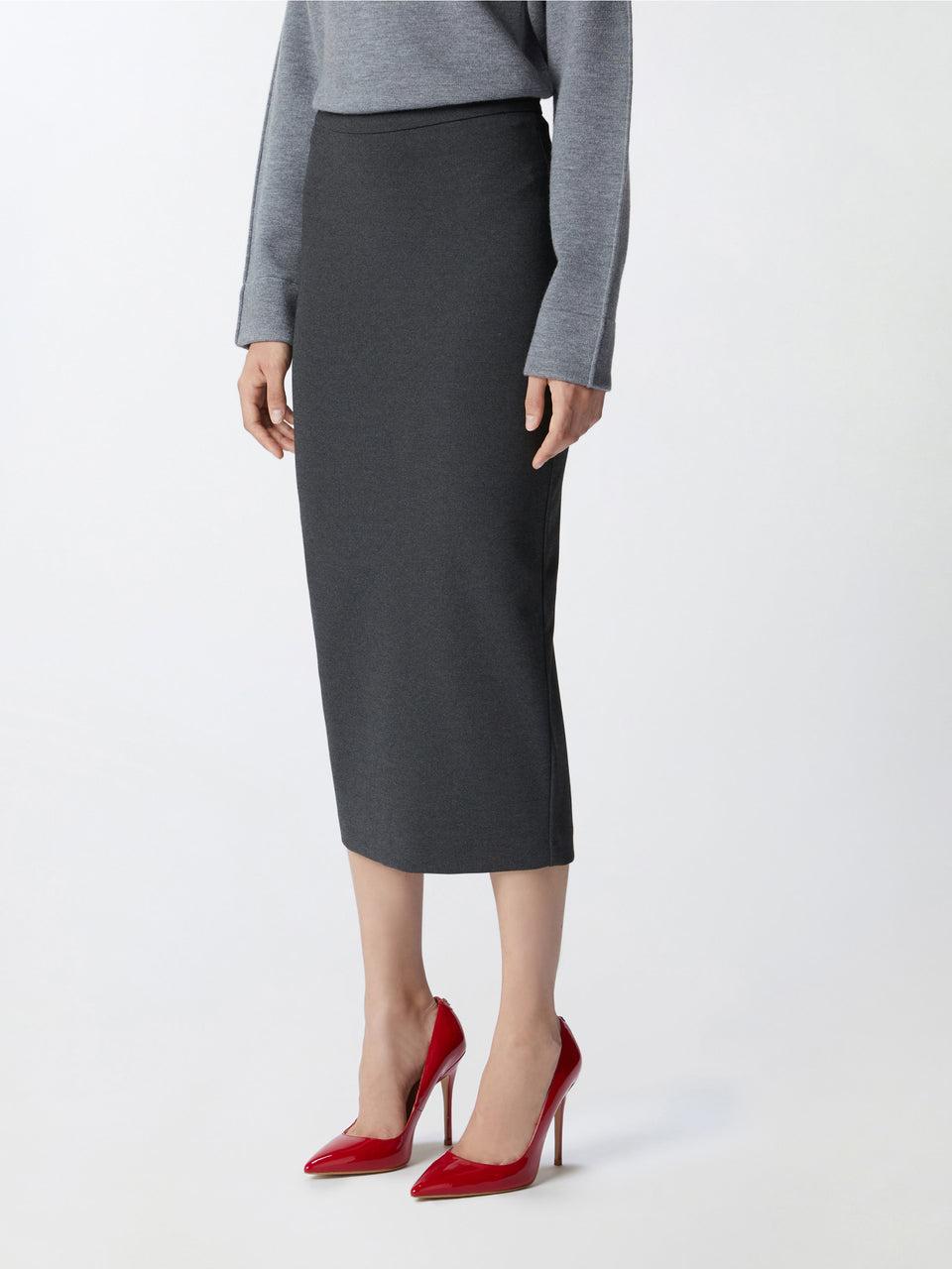 PINKO Gonna Longuette in Punto Stoffa Grigio