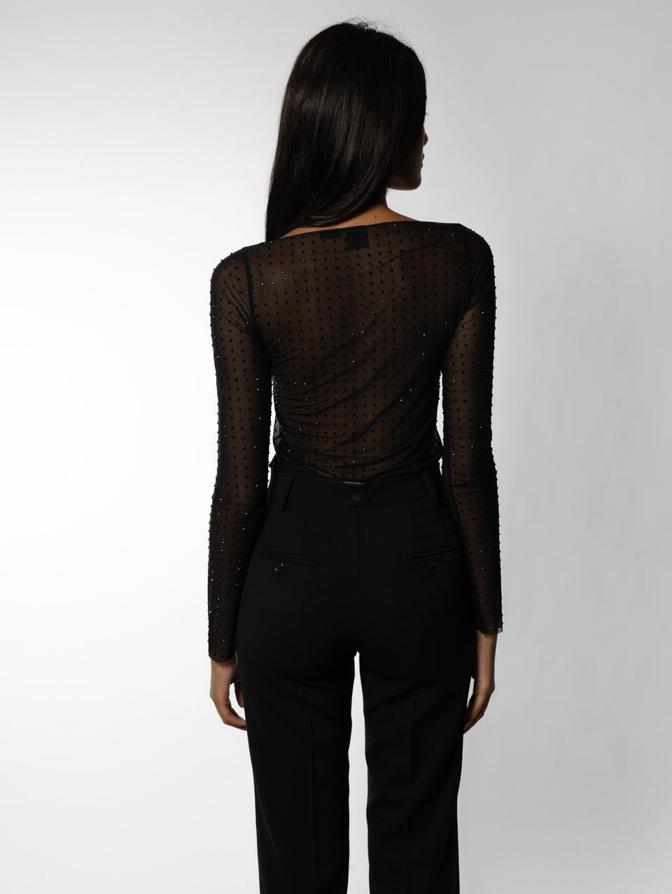 PINKO Maglia Con Applicazioni Full Strass Nero