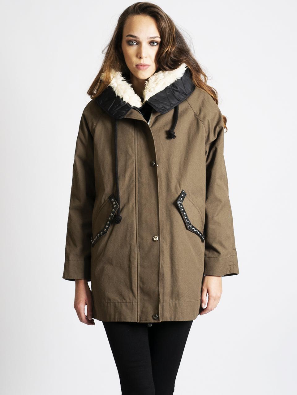 PINKO Parka con Imbottitura Removibile Verde