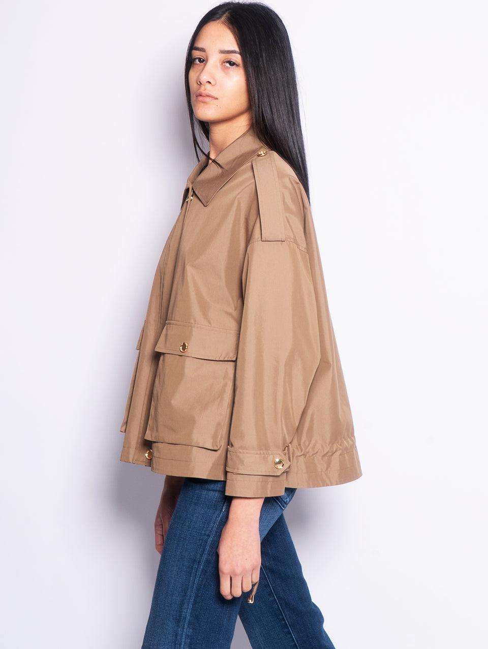 PINKO Parka Corto In Gabardina Verde