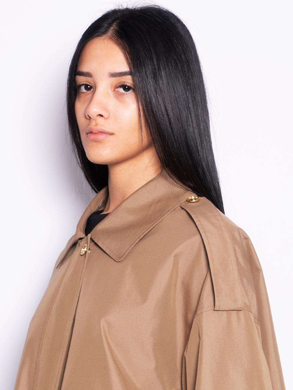 PINKO Parka Corto In Gabardina Verde