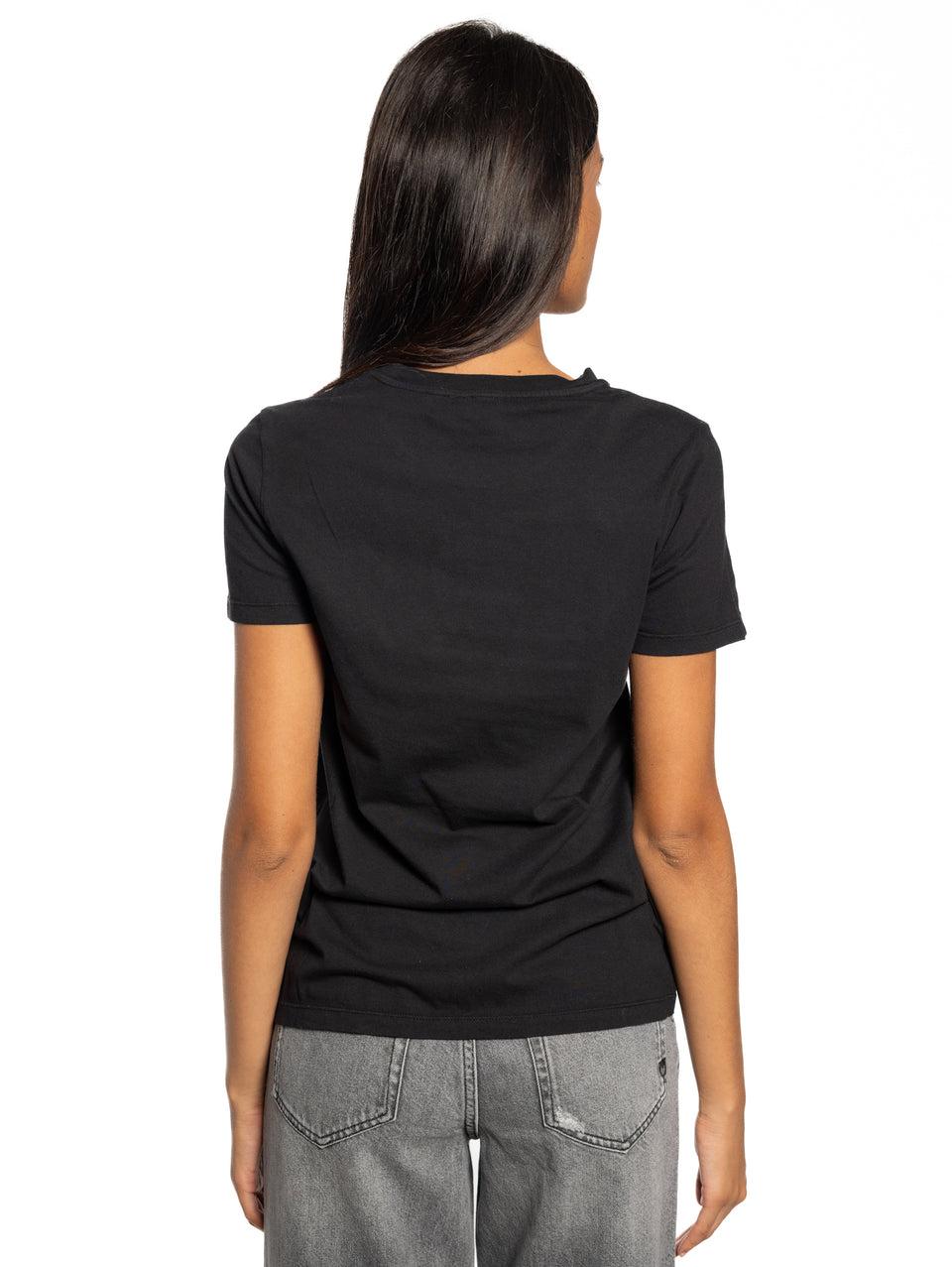 PINKO T-shirt Con Logo Ricamato Nero