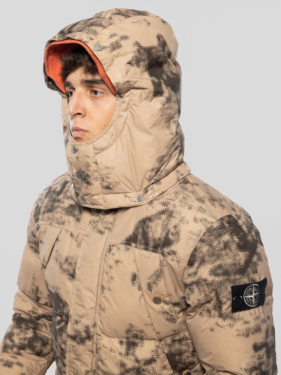 STONE ISLAND Piumino Mimetico Termosensibile Grigio/Beige
