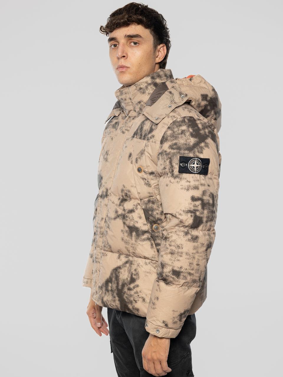 STONE ISLAND Piumino Mimetico Termosensibile Grigio/Beige
