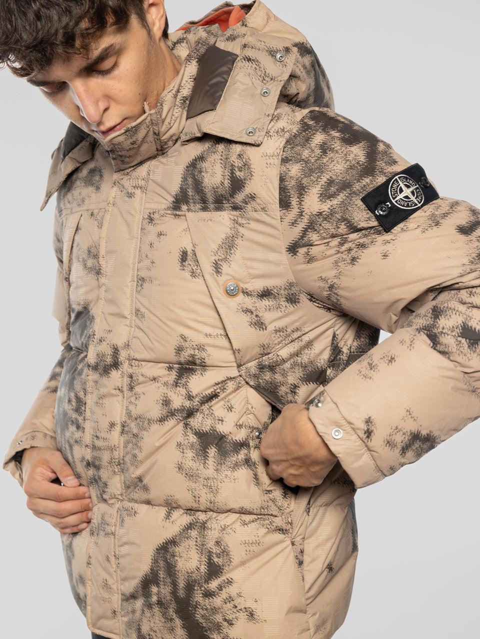 STONE ISLAND Piumino Mimetico Termosensibile Grigio/Beige