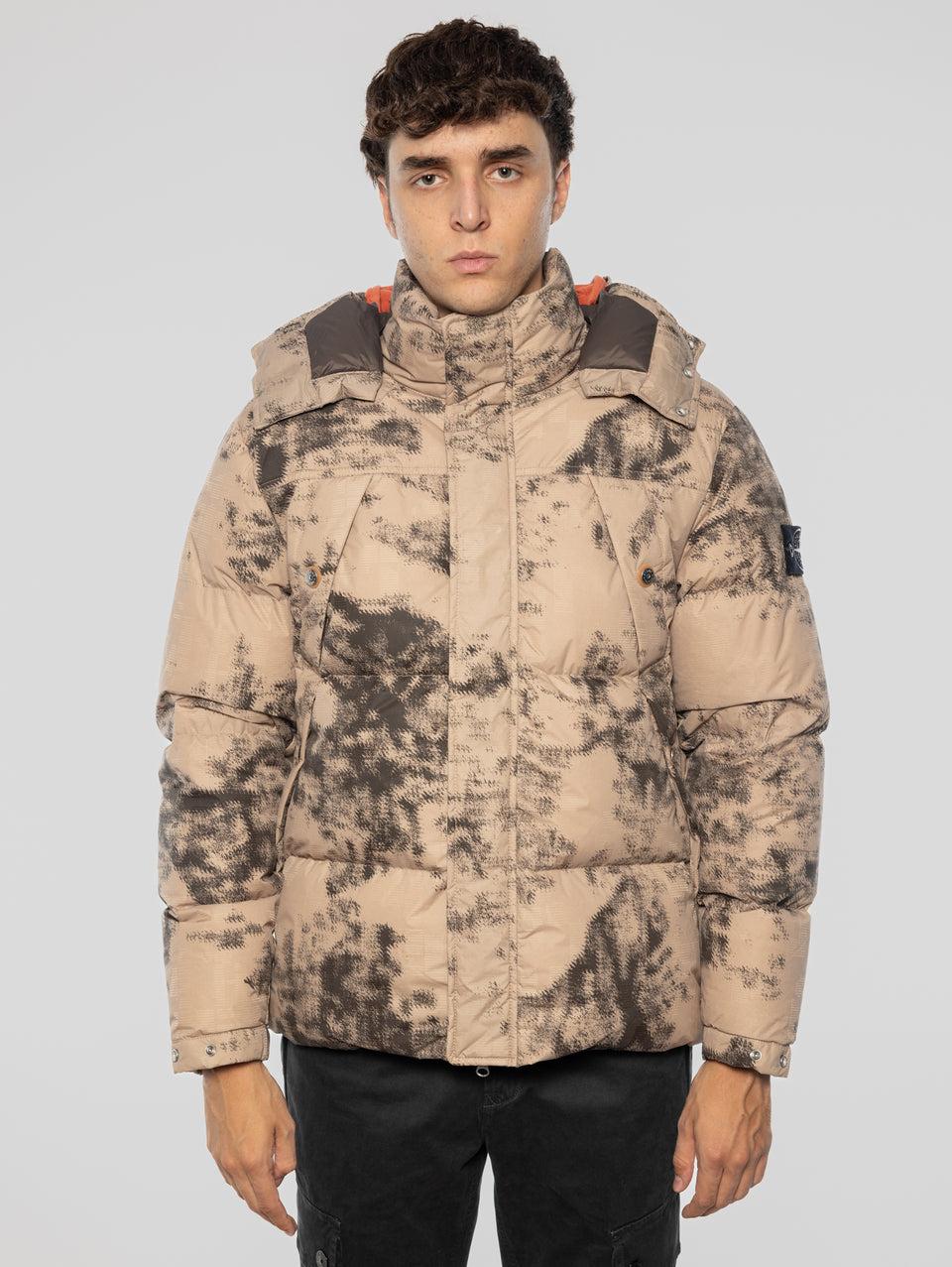 STONE ISLAND Piumino Mimetico Termosensibile Grigio/Beige