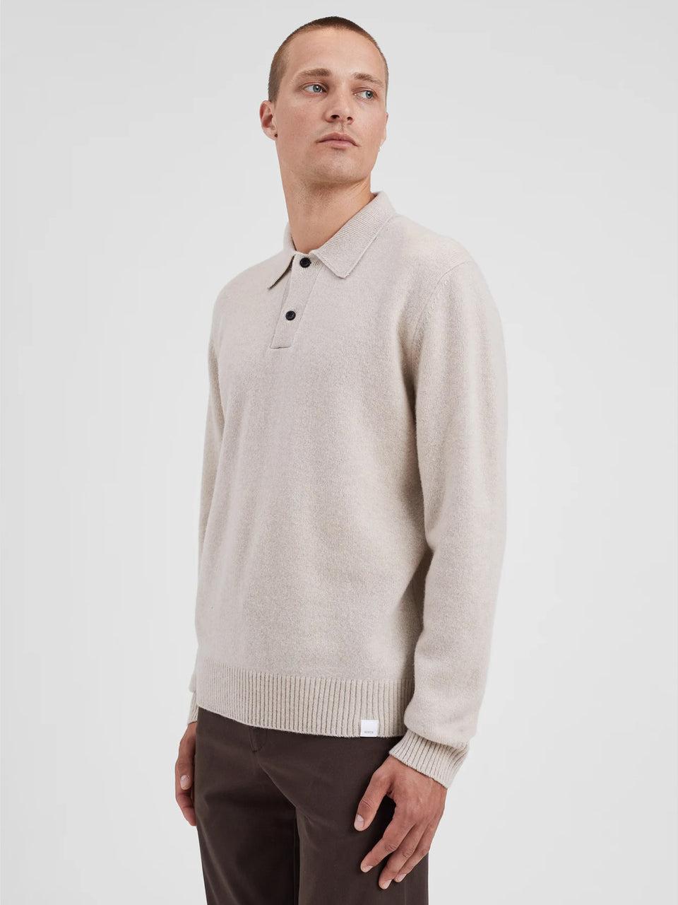 NORSE PROJECTS Polo In Maglia Di Lana Merinos Farina