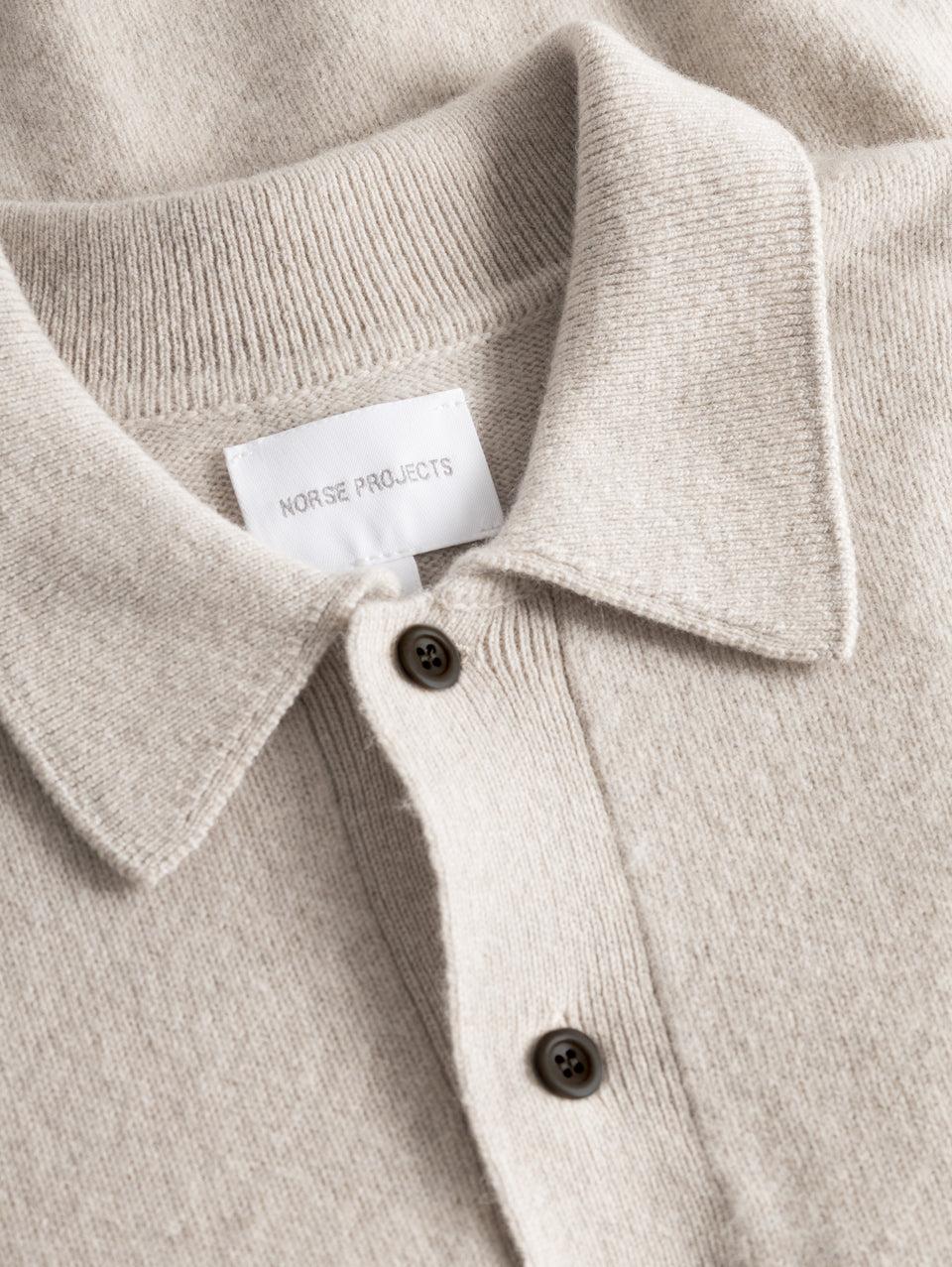 NORSE PROJECTS Polo In Maglia Di Lana Merinos Farina