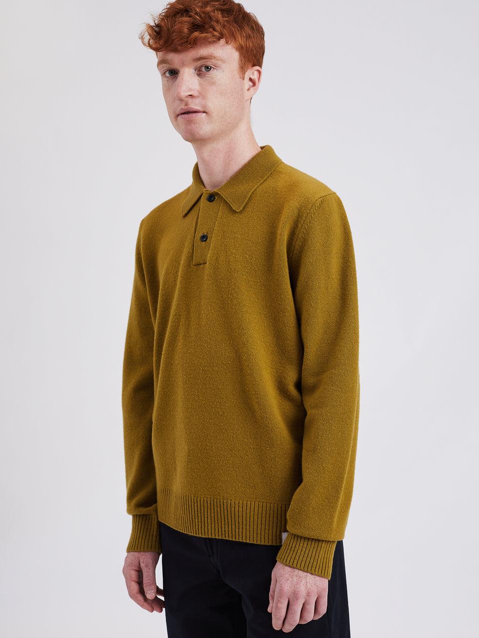 NORSE PROJECTS Polo In Maglia Di Lana Merinos Verde