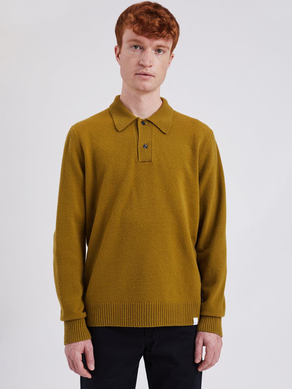 NORSE PROJECTS Polo in Maglia di Lana Merinos Verde