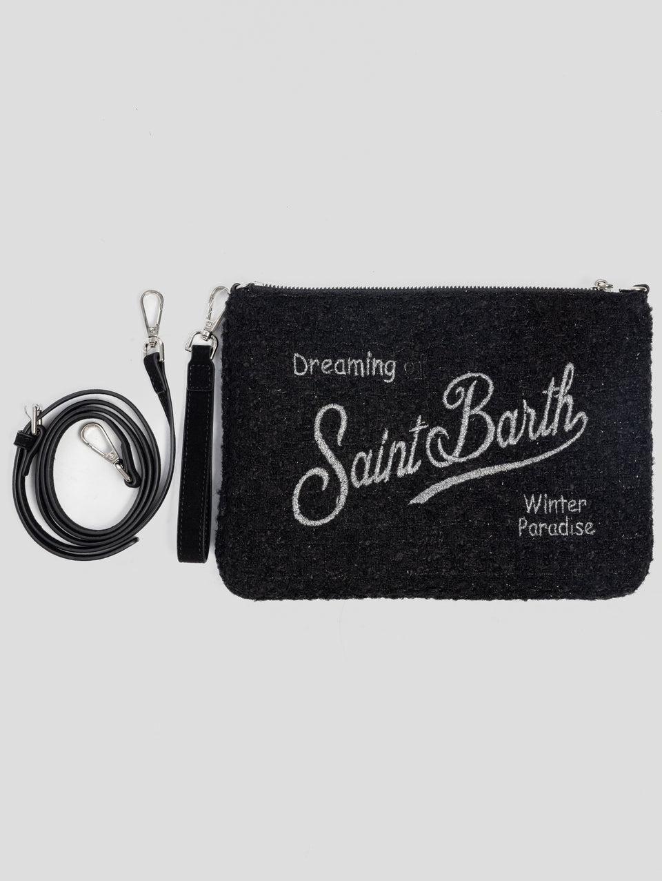 MC2 SAINT BARTH Pouch Parisienne In Tweed Con Filo In Lurex Nero