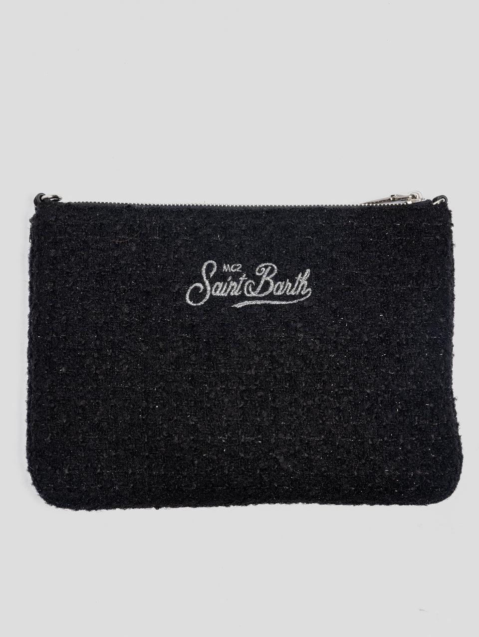 MC2 SAINT BARTH Pouch Parisienne In Tweed Con Filo In Lurex Nero
