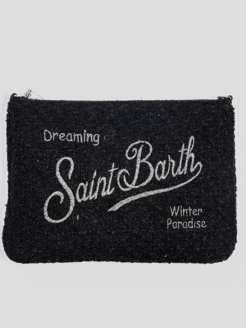MC2 SAINT BARTH Pouch Parisienne in Tweed con Filo in Lurex Nero