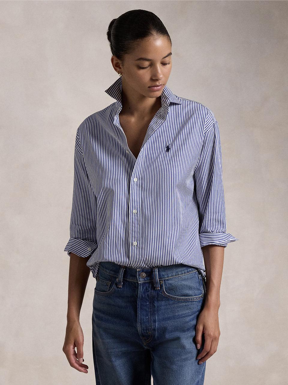 RALPH LAUREN Camicia a Righe Blu/Bianco