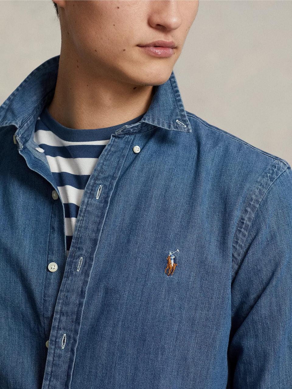 RALPH LAUREN Camicia In Denim Blu