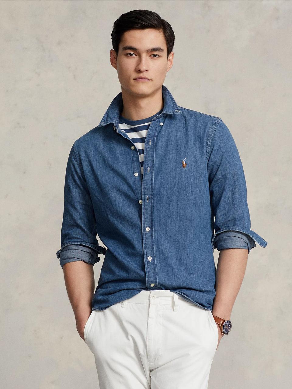 RALPH LAUREN Camicia in Denim Blu