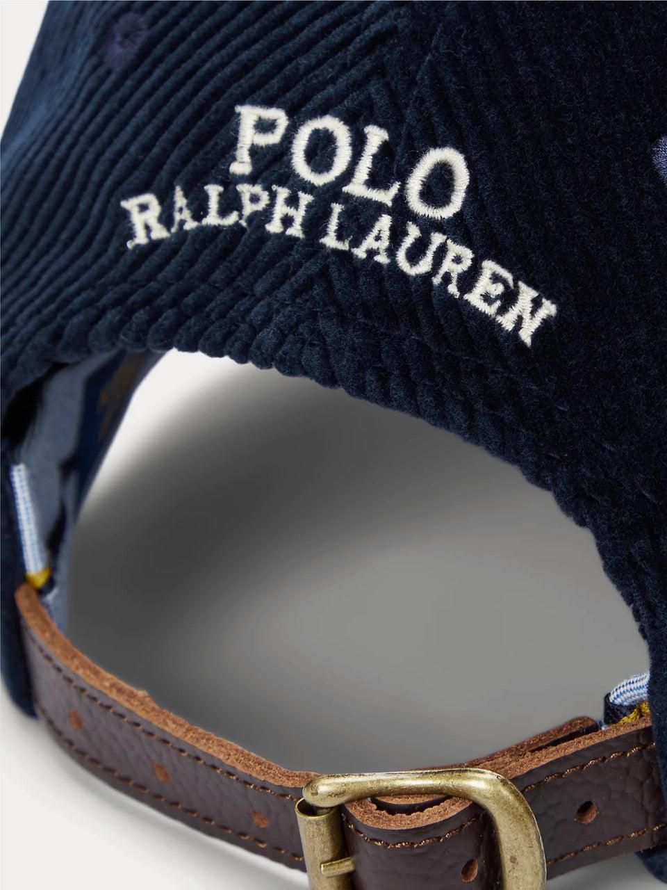 RALPH LAUREN Cappello In Velluto A Coste Blu