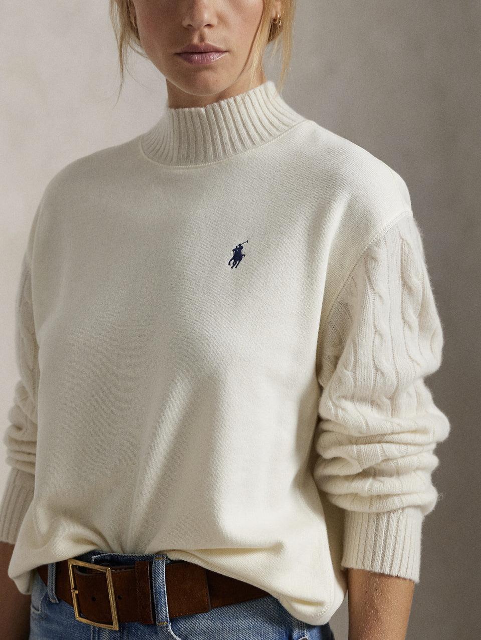 RALPH LAUREN Felpa Con Collo Alto Crema