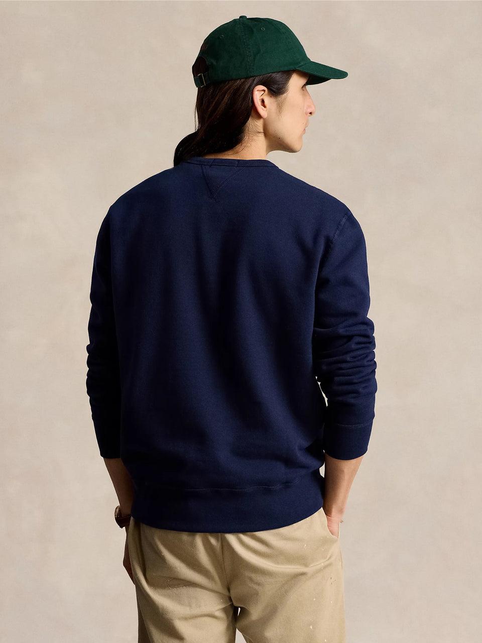 RALPH LAUREN Felpa Girocollo In Cotone Blu
