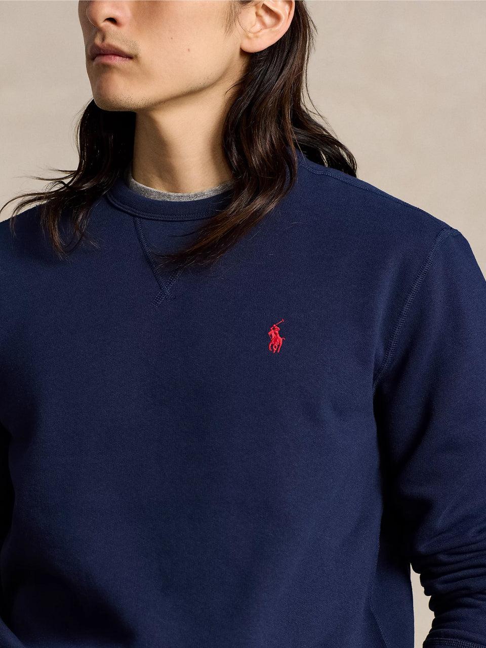 RALPH LAUREN Felpa Girocollo In Cotone Blu