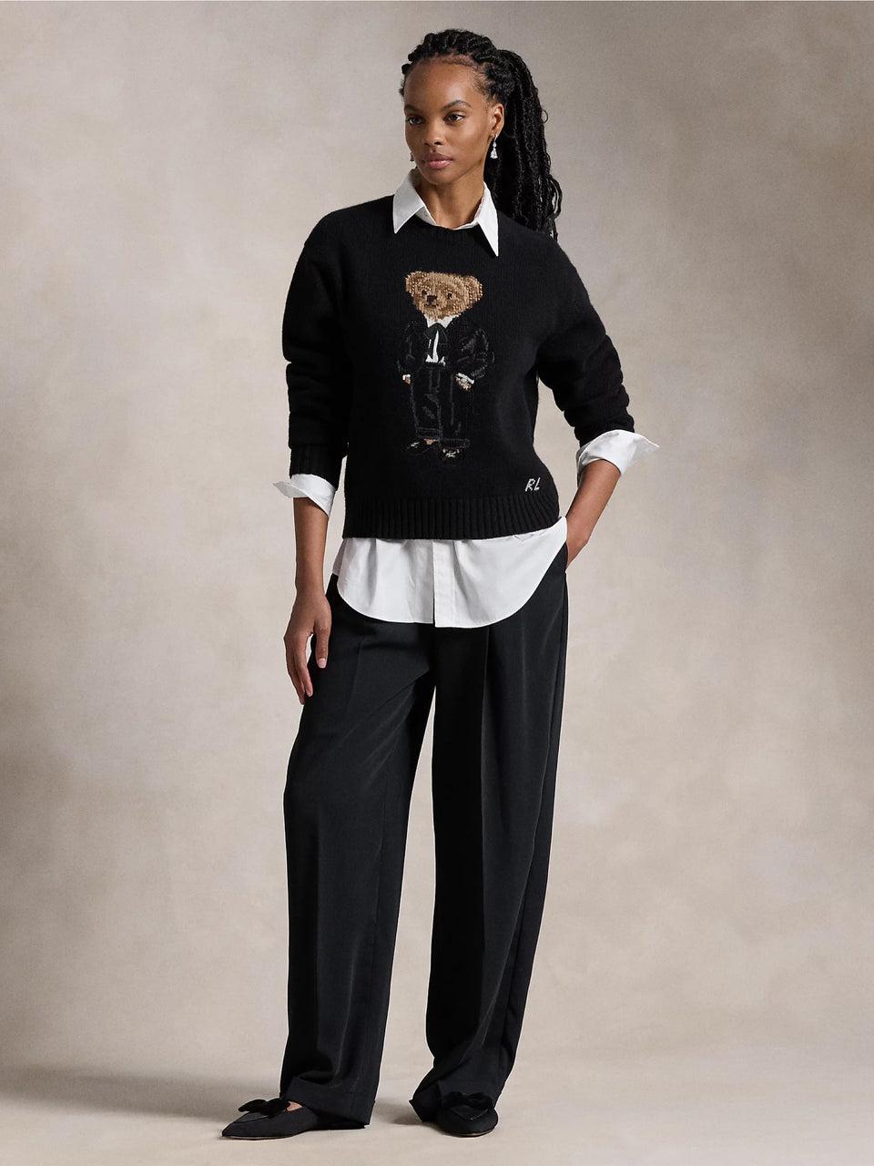 RALPH LAUREN Maglione Polo Bear Con Smoking Nero