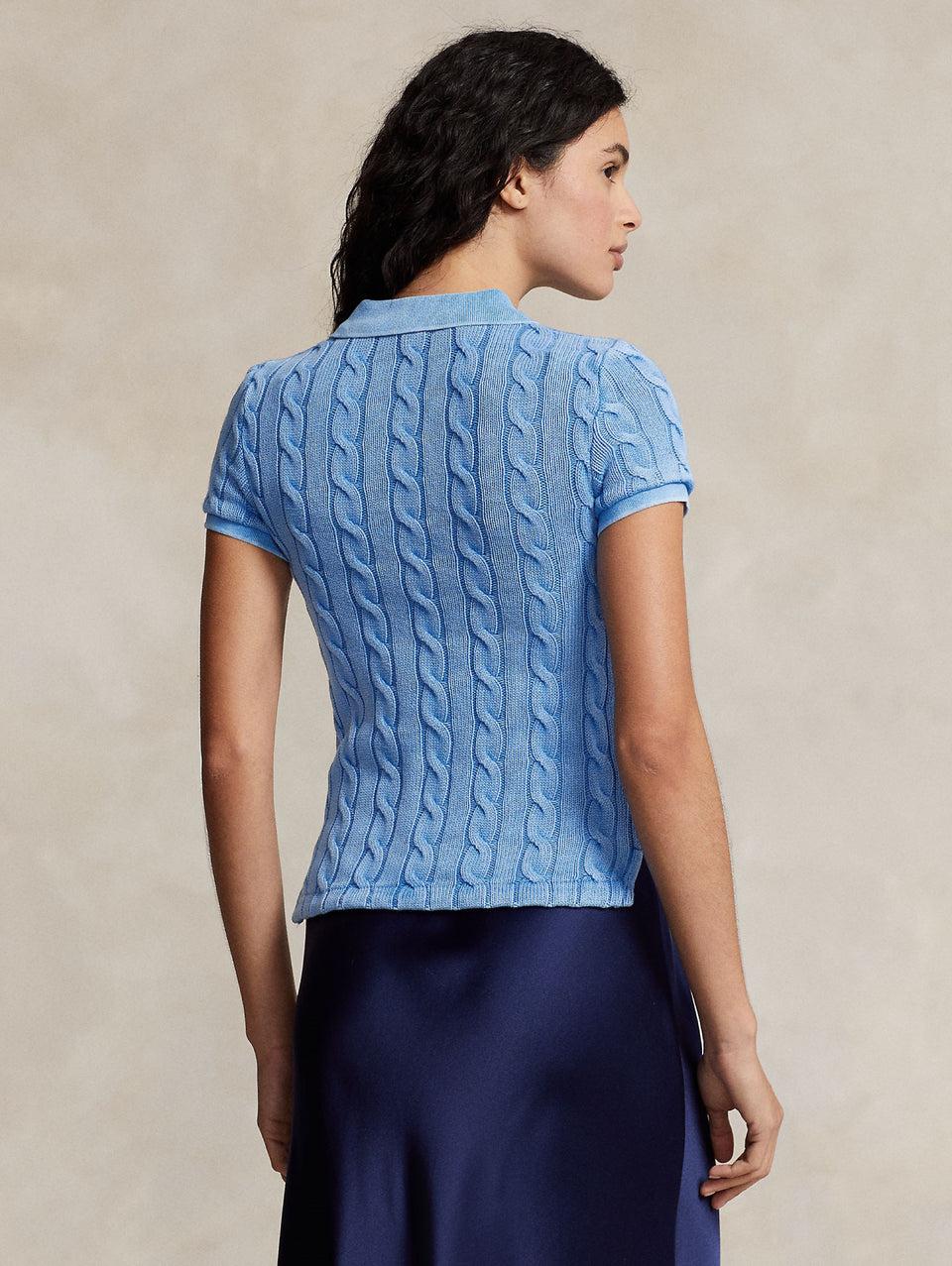 RALPH LAUREN Polo In Maglia A Trecce Slim Fit Blu