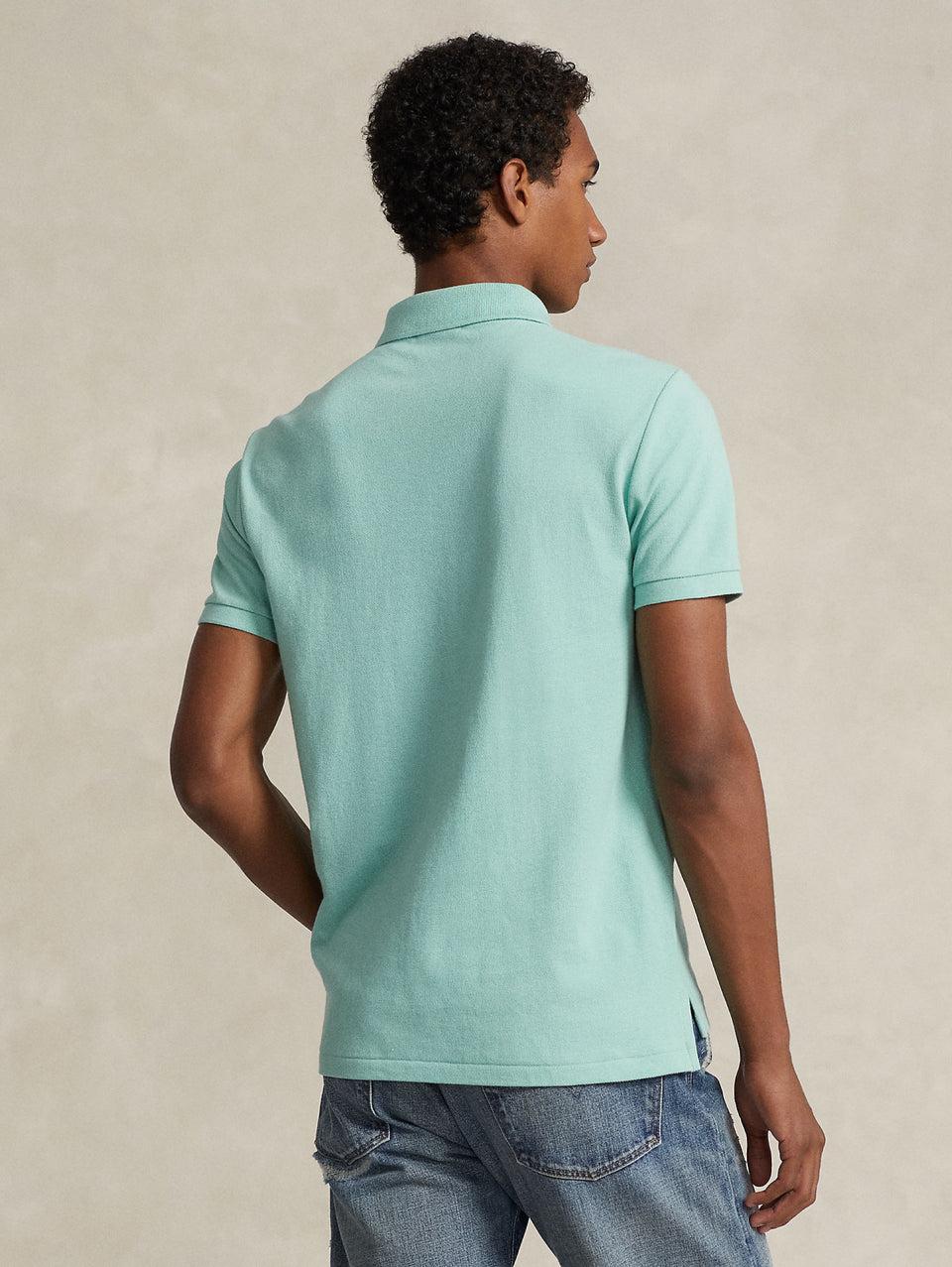 RALPH LAUREN Polo In Mesh Slim Fit Acqua