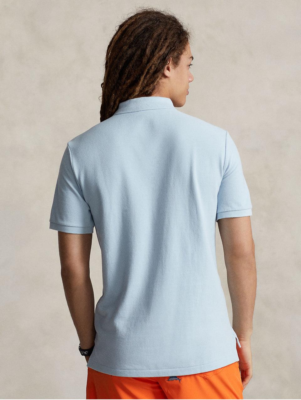 RALPH LAUREN Polo In Mesh Slim Fit Blu Cielo