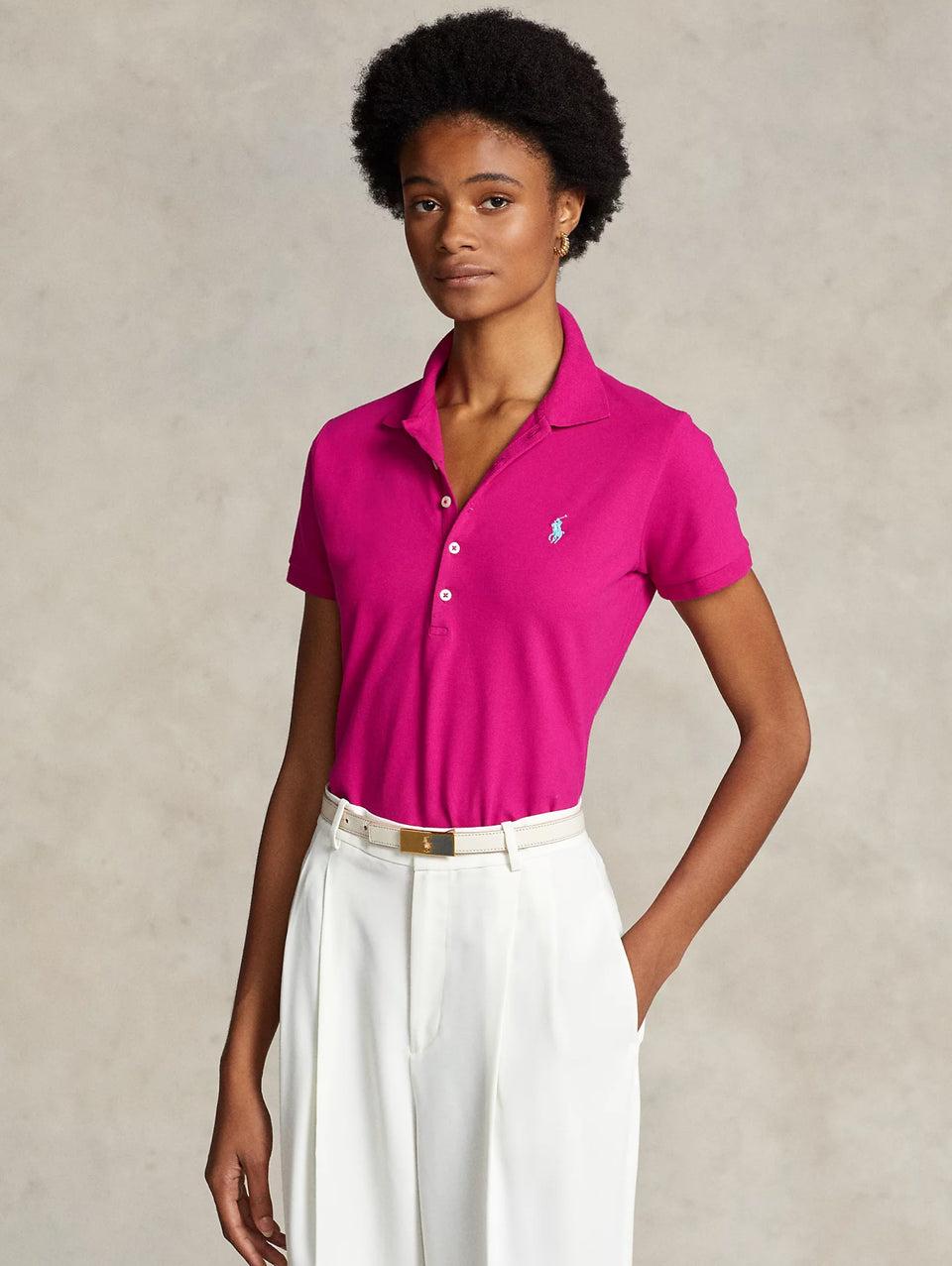 RALPH LAUREN Polo Manica Corta Slim Fit Rosa