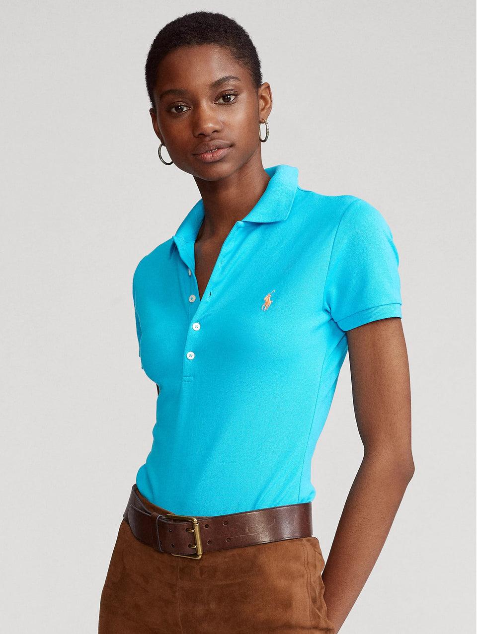 RALPH LAUREN Polo Manica Corta Slim Fit Turchese