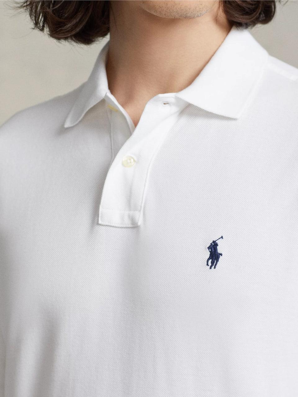 RALPH LAUREN Polo Slim Fit Manica Lunga Bianco