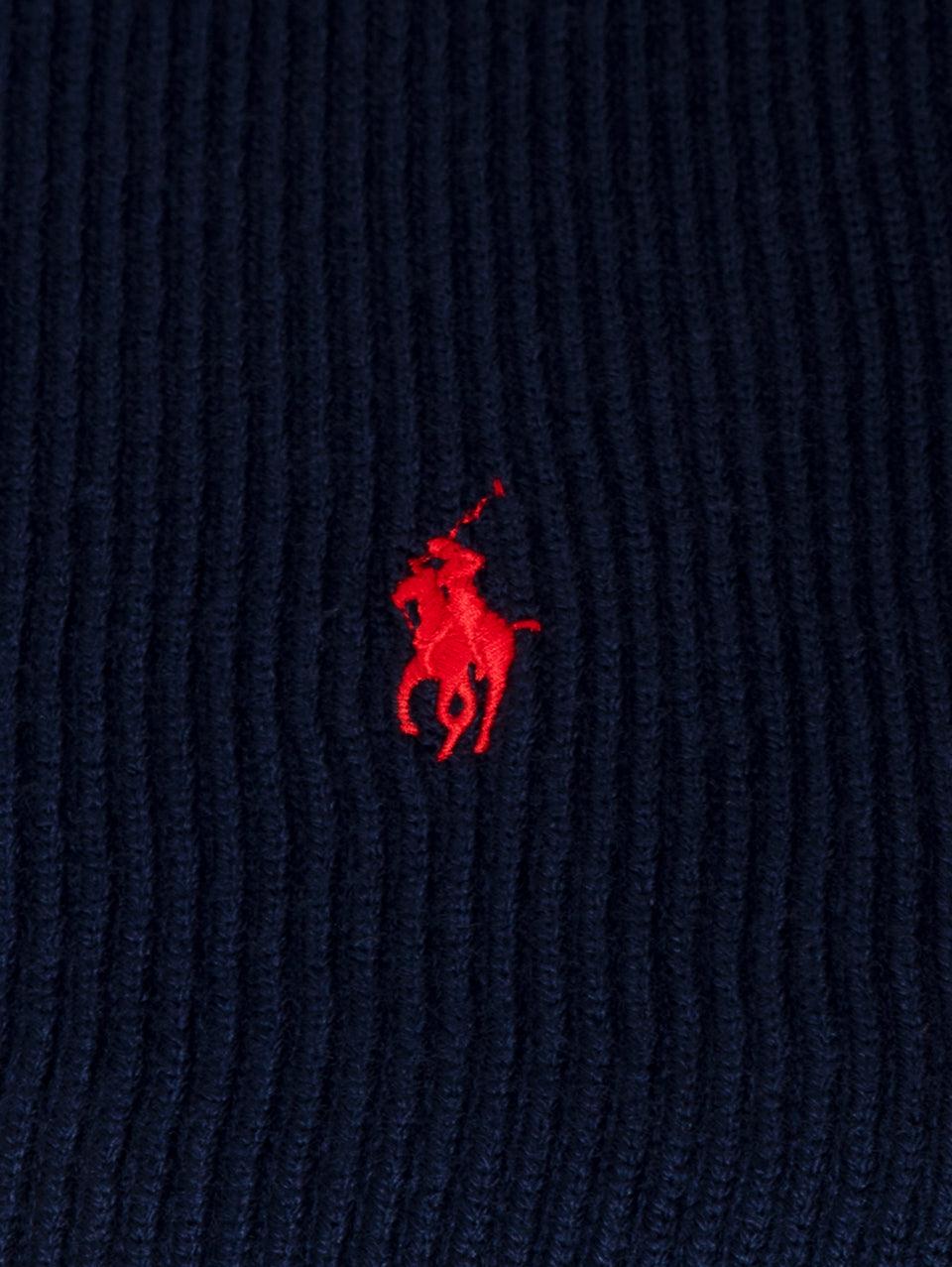 RALPH LAUREN Sciarpa Con Lavorazione A Coste Blu