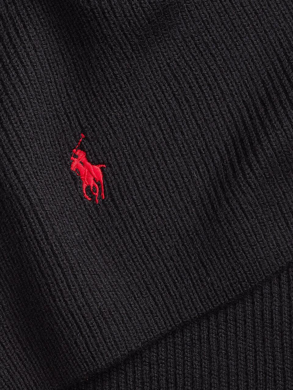 RALPH LAUREN Sciarpa Con Lavorazione A Coste Nero
