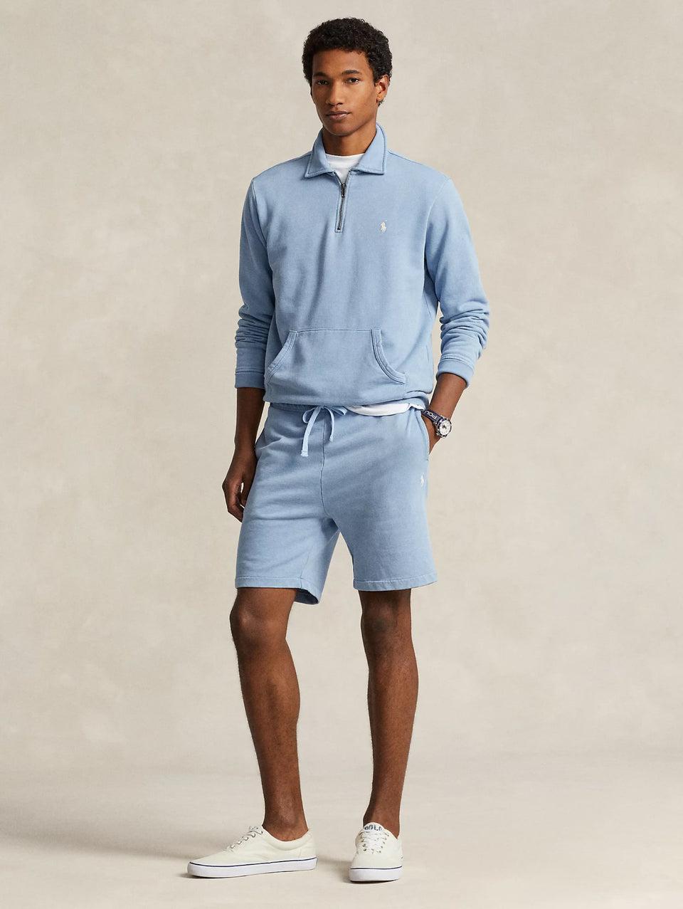 RALPH LAUREN Shorts In Cotone Loopback Celeste