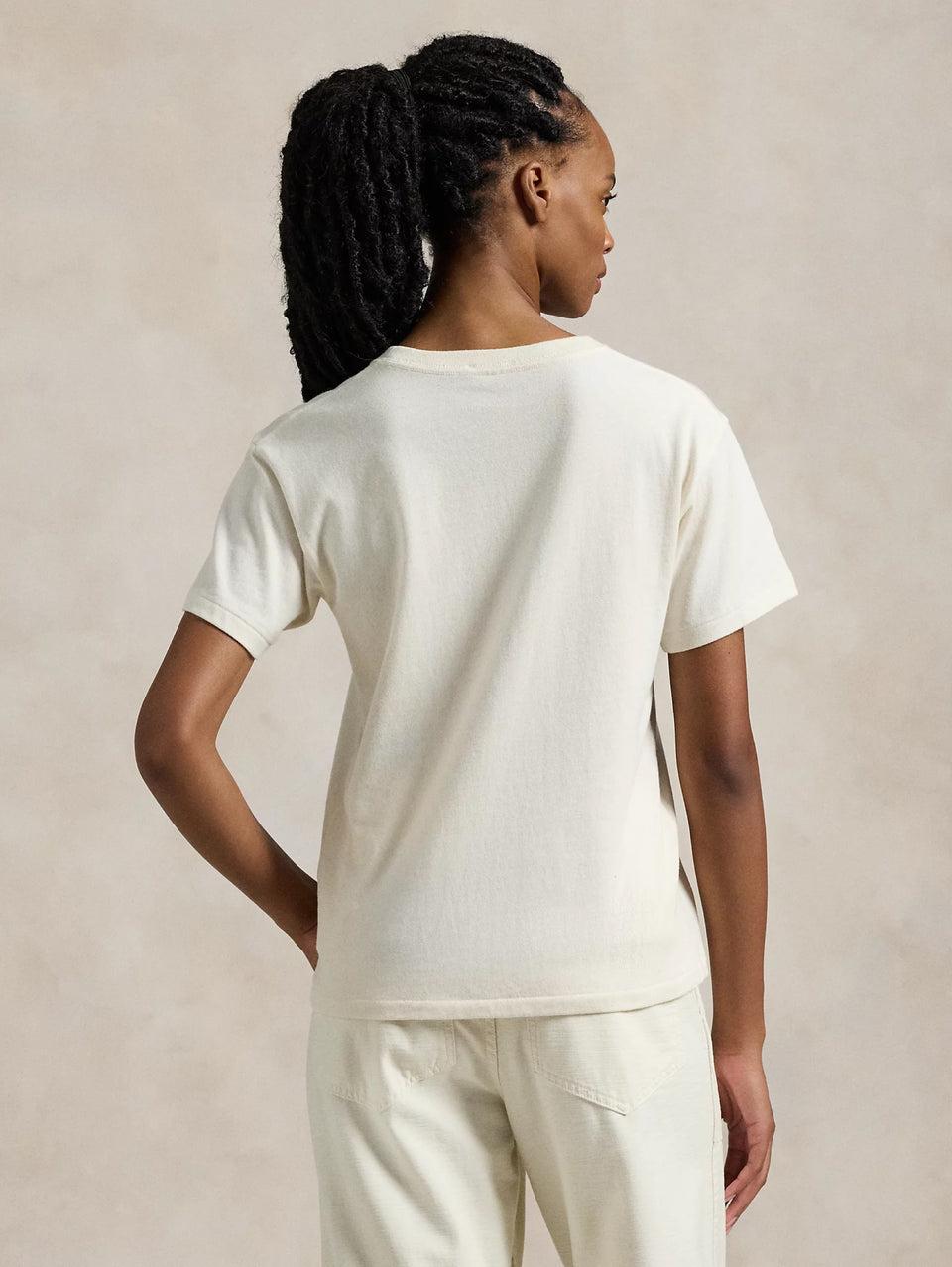 RALPH LAUREN T-shirt Con Stampa Polo Bear Crema