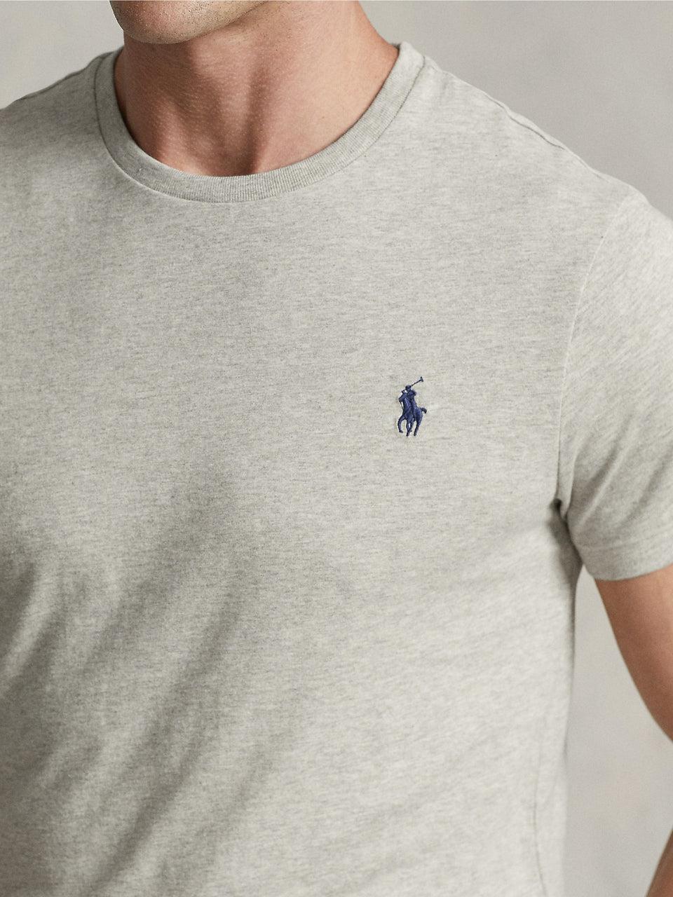 RALPH LAUREN T-shirt In Cotone Basica Grigio