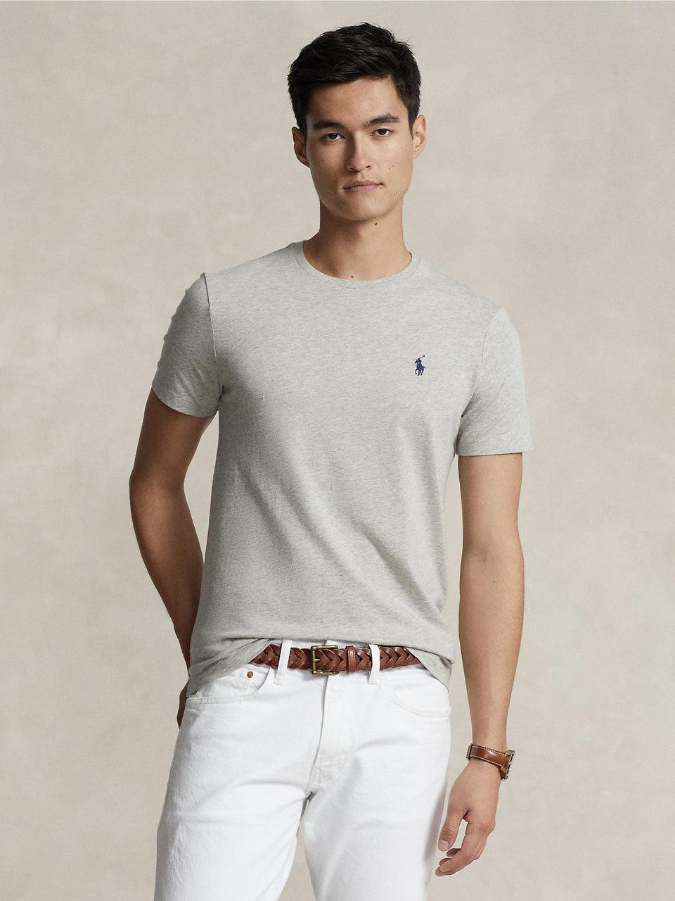 RALPH LAUREN T-shirt in Cotone Basica Grigio