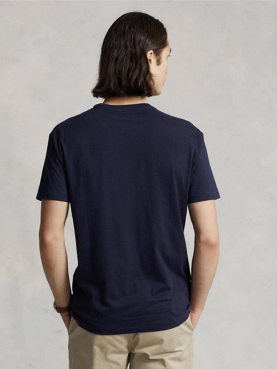 RALPH LAUREN T-shirt In Cotone Basica Inchiostro